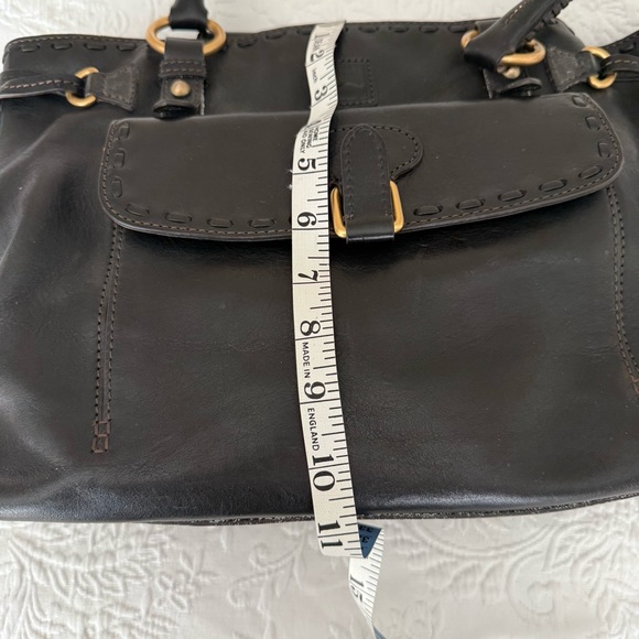 Dooney & Bourke RARE Florentine Black and Gold Leather Satchel Handbag - Picture 12 of 14